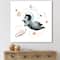 Designart - Little Penguin Flying Stars and Planets II - Farmhouse Canvas Wall Art Print